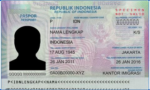 Contoh Paspor Hal 1